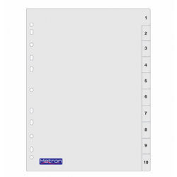 METRON ΔΙΑΧΩΡΙΣΤΙΚΑ ΠΛΑΣΤΙΚΑ Α4 ΑΡΙΘΜΟΙ 1-10